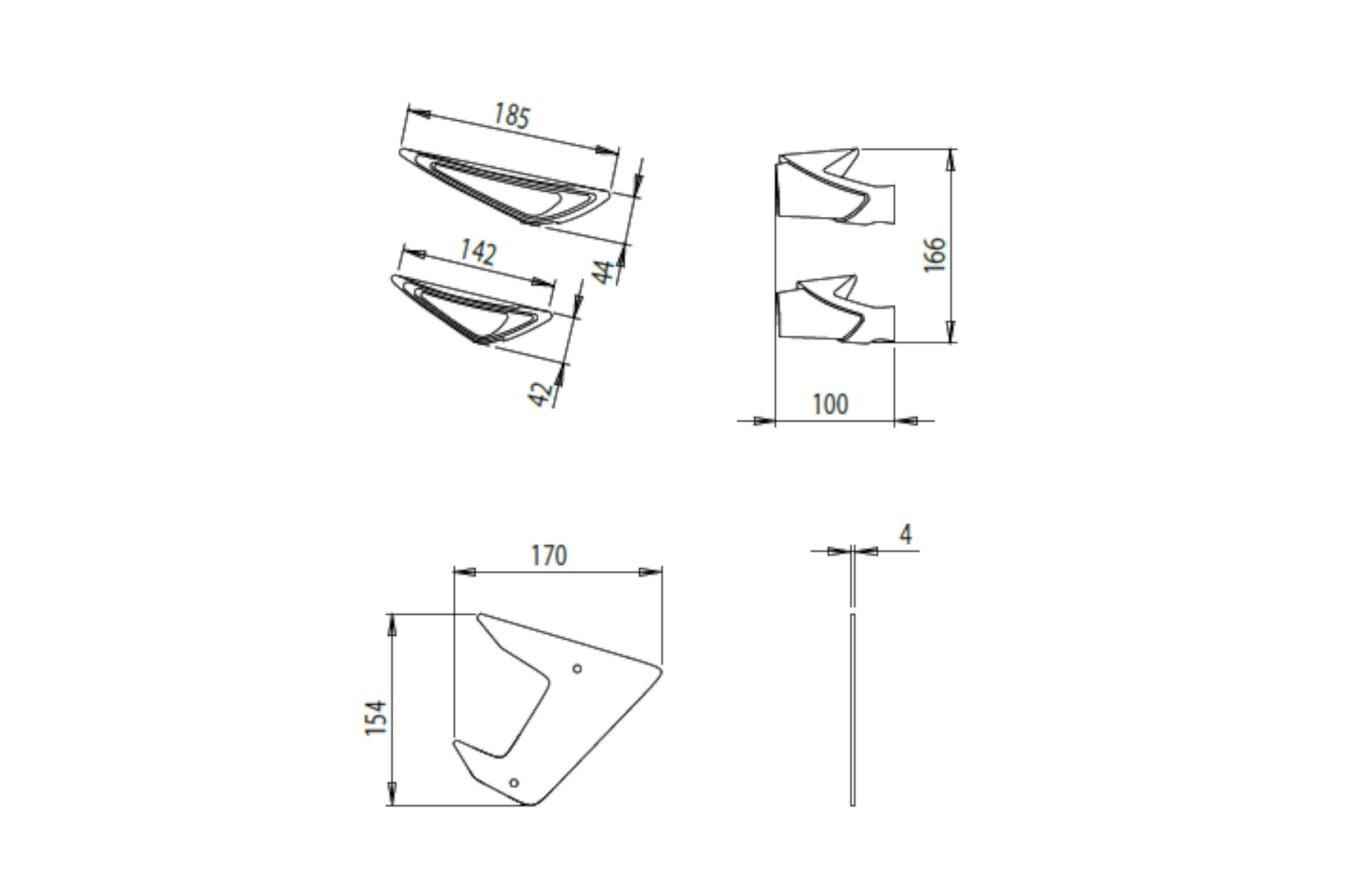Bočné spojlery PUIG DOWNFORCE 20621A modrá