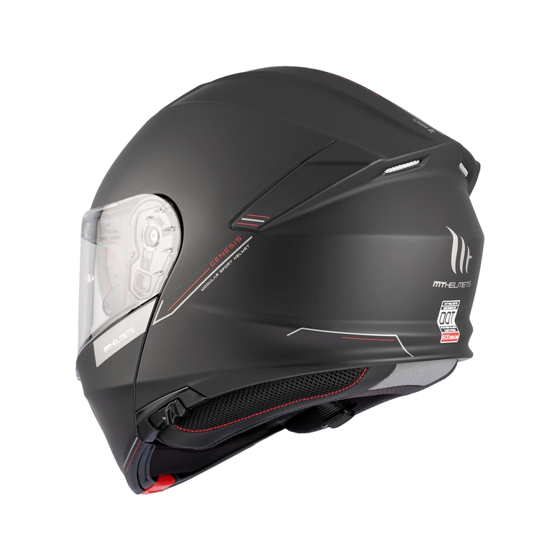 Vyklápacia prilba na motocykel MT Genesis SV Solid A1 čierna matná