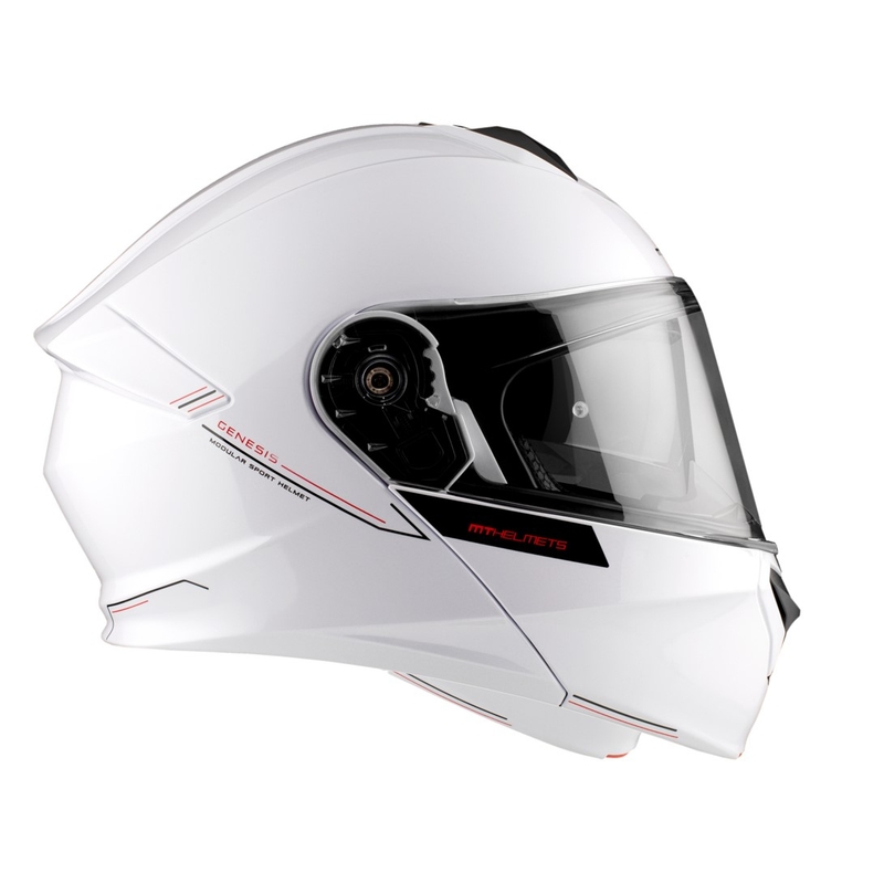 Odklápacia prilba na motocykel MT Genesis SV Solid A0 biela lesklá