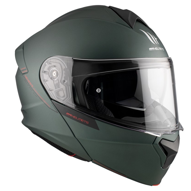 Odklápacia prilba na motocykel MT Genesis SV Solid A6 zelená matná