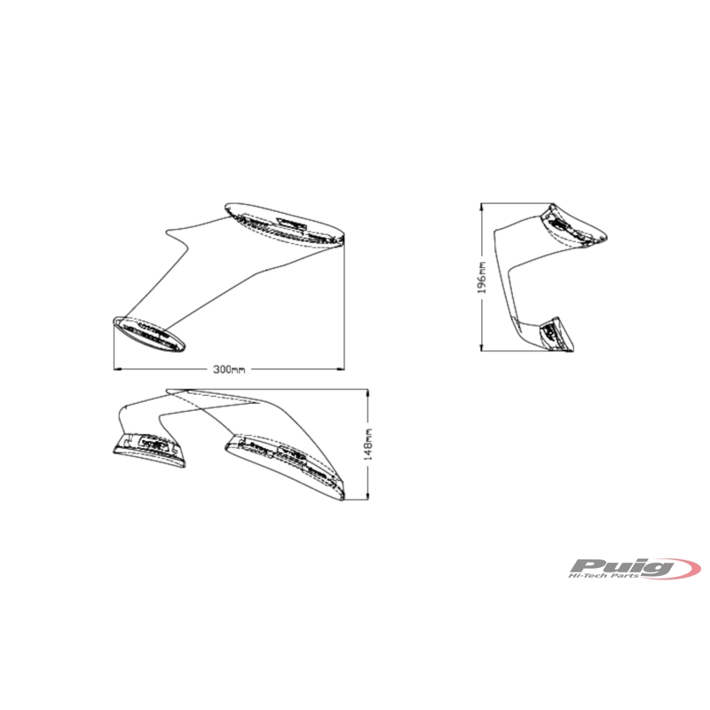 Bočné spojlery PUIG DOWNFORCE dymové