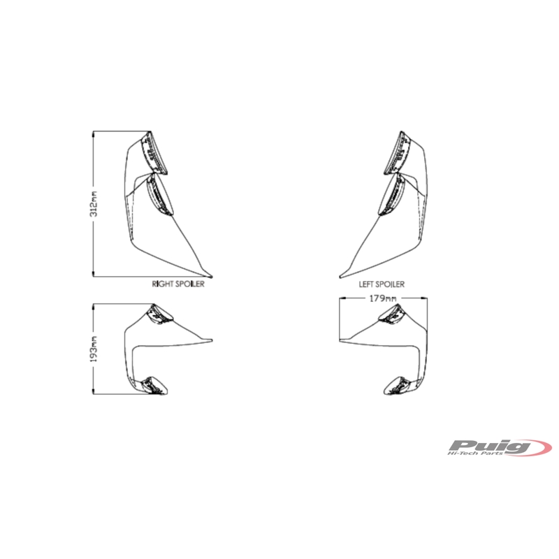 Frontal spoilers PUIG GP dymové