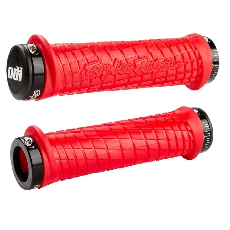 Gripy ODI TROY LEE DESIGNS SIGNATURE ATV LOCK-ON červeno-čierne