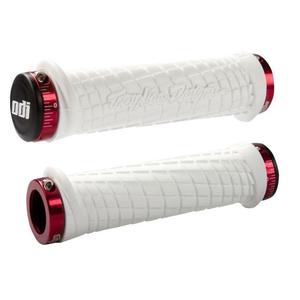 Gripy ODI TROY LEE DESIGNS SIGNATURE ATV LOCK-ON bielo-červené