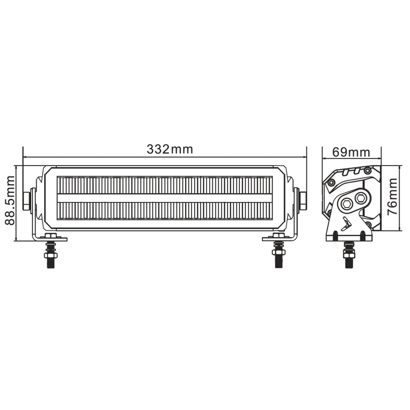 LED svetelná rampa SHARK LED LIGHT BAR EU HOMOLOGATED OSRAM 12", 60 W