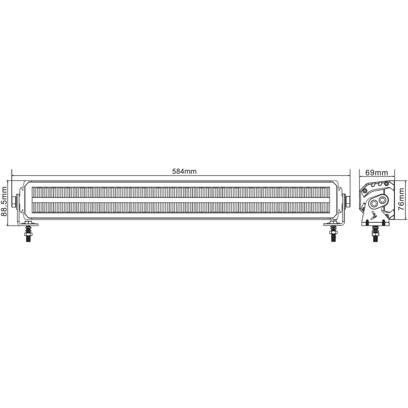 LED svetelná rampa SHARK LED LIGHT BAR EU HOMOLOGATED OSRAM 22", 108 W