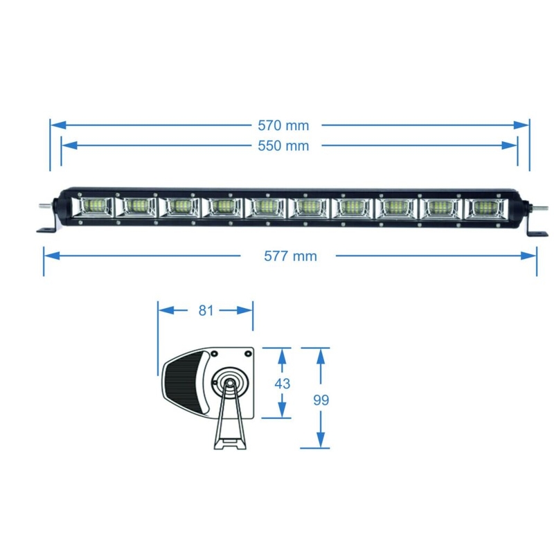 LED svetelná rampa SHARK LED LIGHT BAR , ETI LED, 21,5",100 W