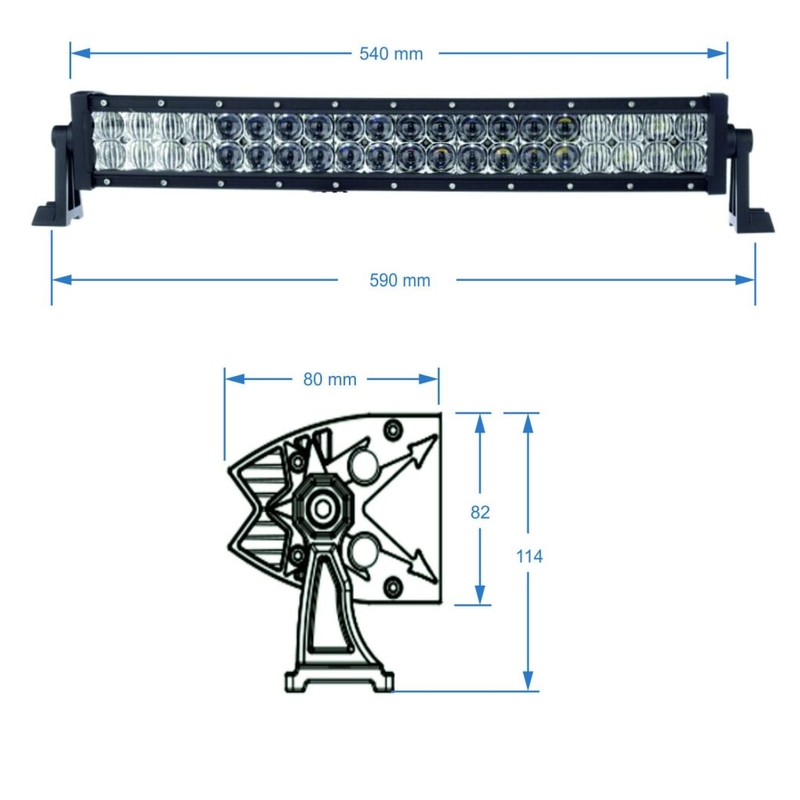 LED rampa prehnutá SHARK LED LIGHT BAR 20", CURVED, 120 W, R 560 MM - 5D