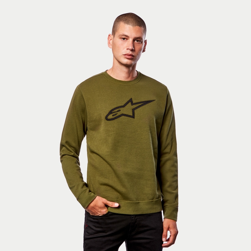 Mikina Alpinestars Ageless Crew Fleece zeleno-čierna