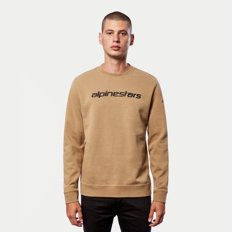 Mikina Alpinestars Linear Crew Fleece pieskovo-čierna