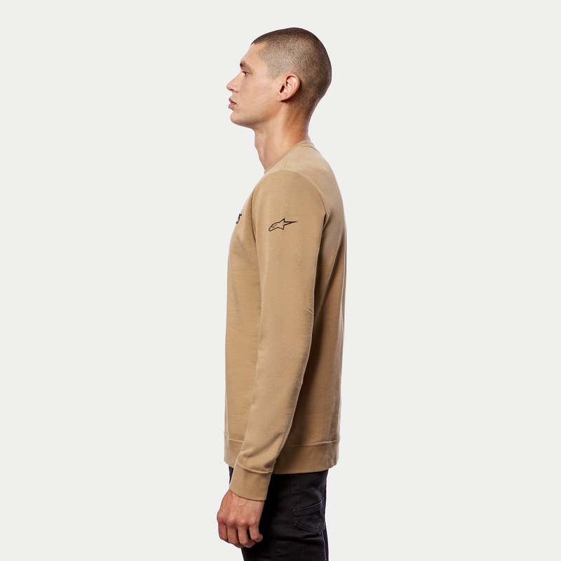 Mikina Alpinestars Linear Crew Fleece pieskovo-čierna