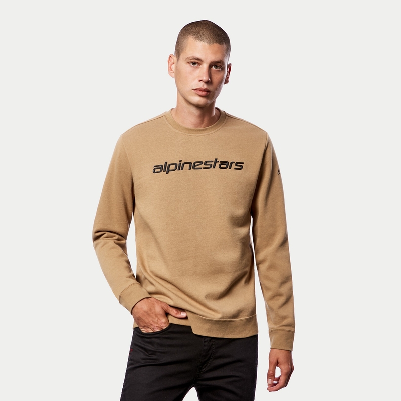 Mikina Alpinestars Linear Crew Fleece pieskovo-čierna