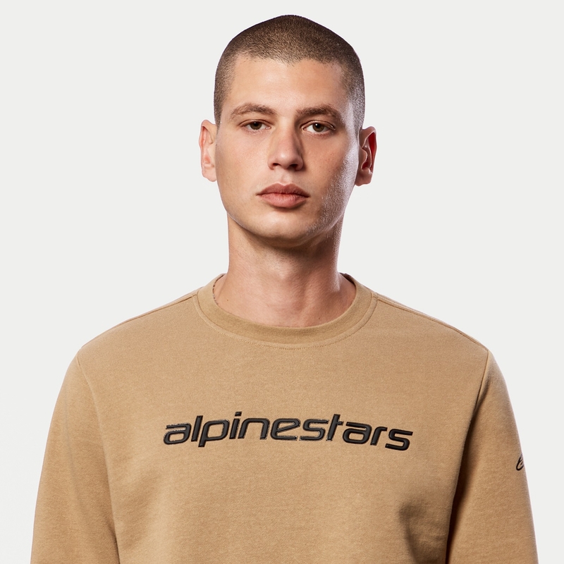 Mikina Alpinestars Linear Crew Fleece pieskovo-čierna