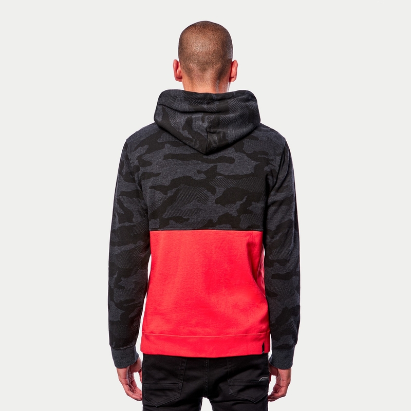 Mikina Alpinestars Camo Block Hoodie šedá camo-červená fluorescenčná