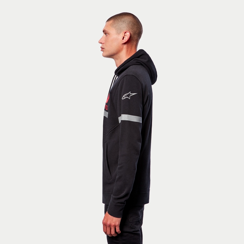 Mikina Alpinestars Club Hoodie čierno-červeno-modro-šedá
