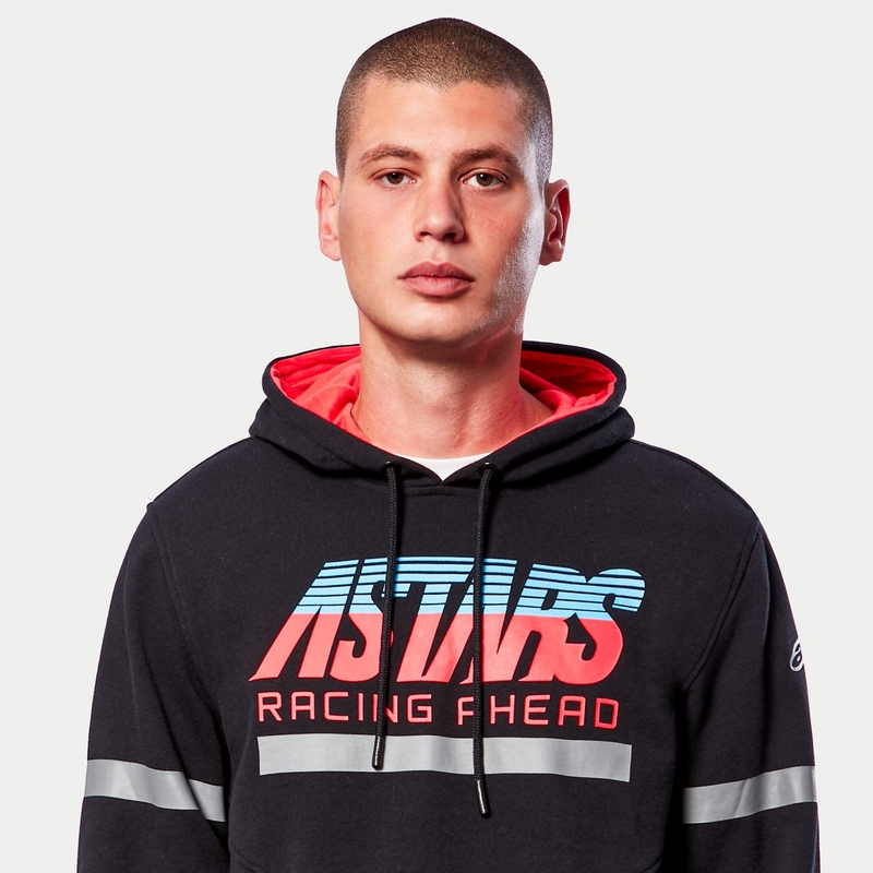 Mikina Alpinestars Club Hoodie čierno-červeno-modro-šedá