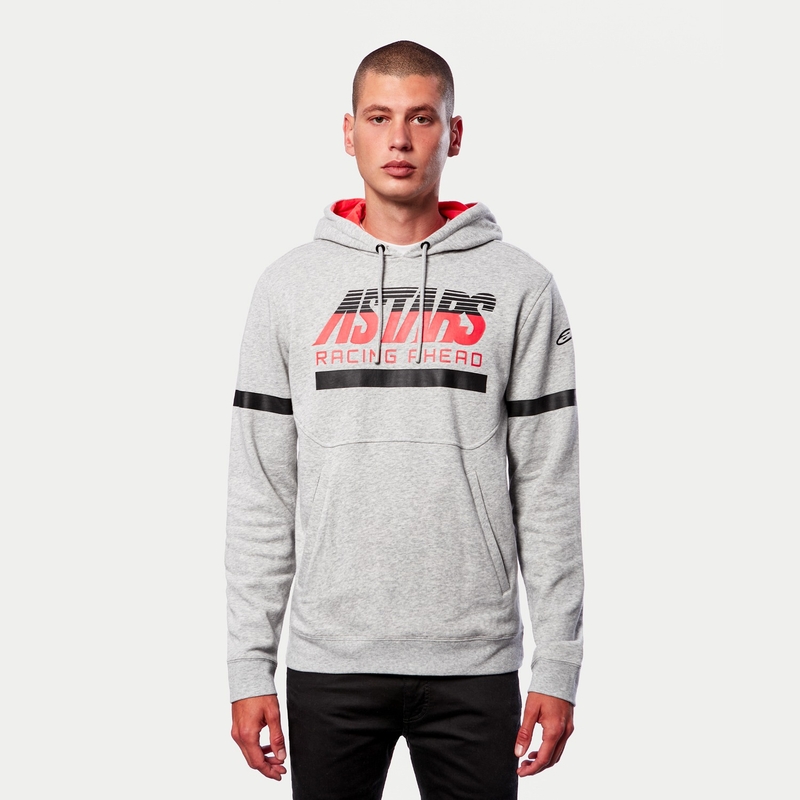 Mikina Alpinestars Club Hoodie šedo-čierno-červená