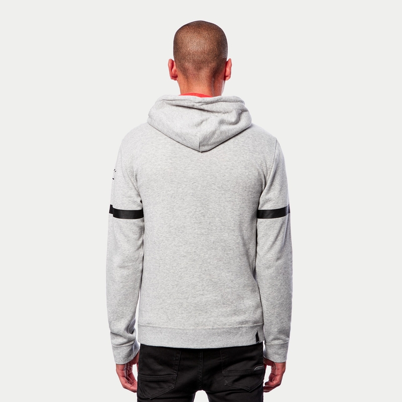 Mikina Alpinestars Club Hoodie šedo-čierno-červená