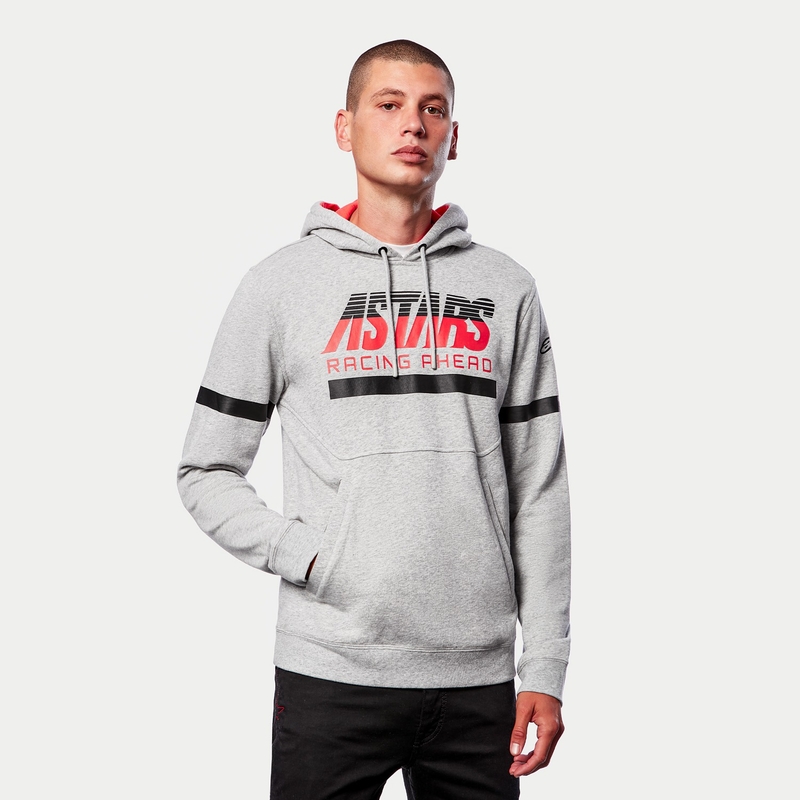 Mikina Alpinestars Club Hoodie šedo-čierno-červená