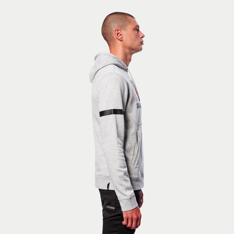 Mikina Alpinestars Club Hoodie šedo-čierno-červená