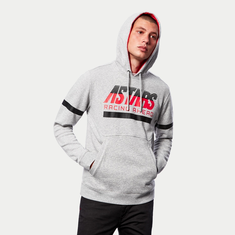 Mikina Alpinestars Club Hoodie šedo-čierno-červená