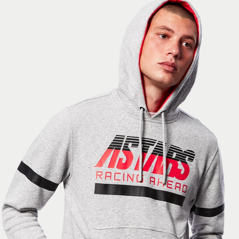Mikina Alpinestars Club Hoodie šedo-čierno-červená