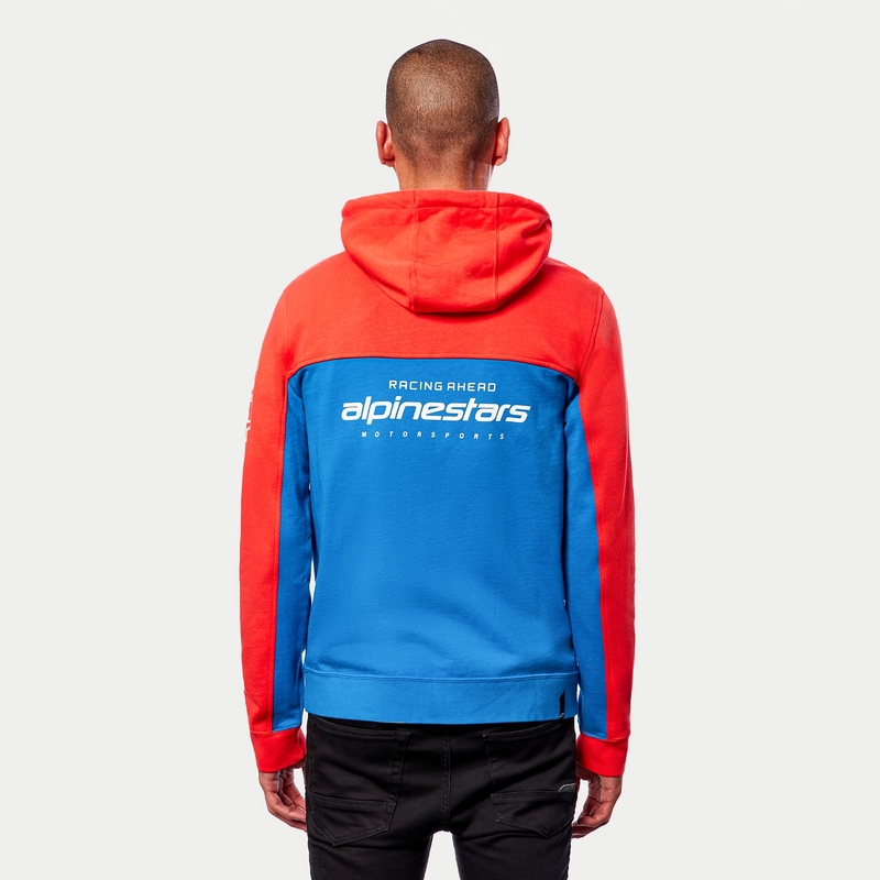 Mikina Alpinestars H Block Hoodie fluorescenčno červeno-svetlo modrá