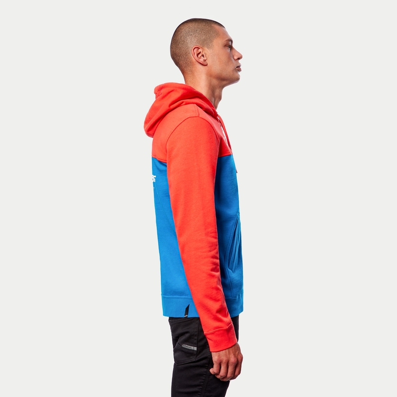 Mikina Alpinestars H Block Hoodie fluorescenčno červeno-svetlo modrá