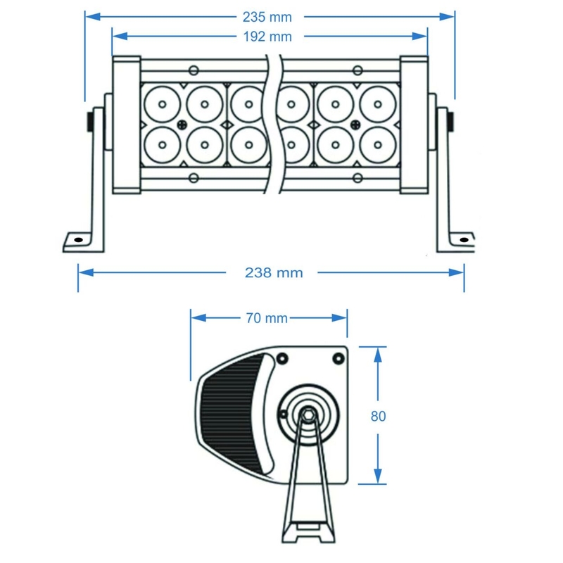 LED svetelná rampa SHARK LED LIGHT BAR 7,5", 6D, 36 W