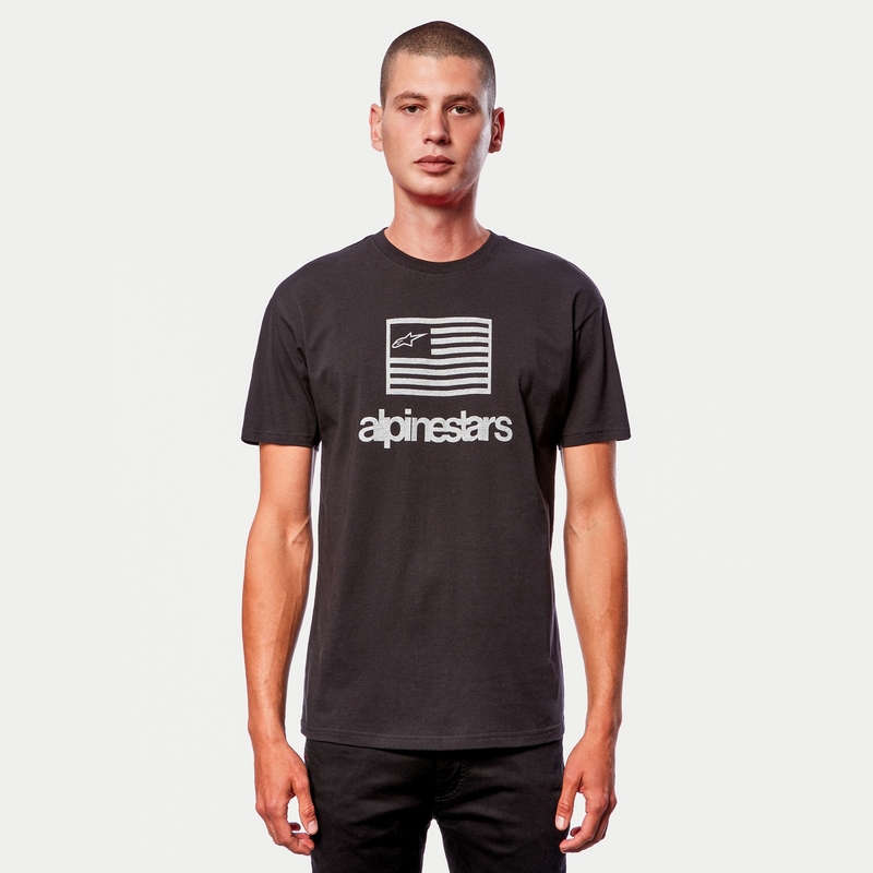 Tričko Alpinestars Flag Tee čierno-biele