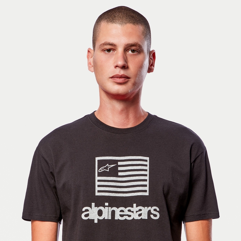 Tričko Alpinestars Flag Tee čierno-biele
