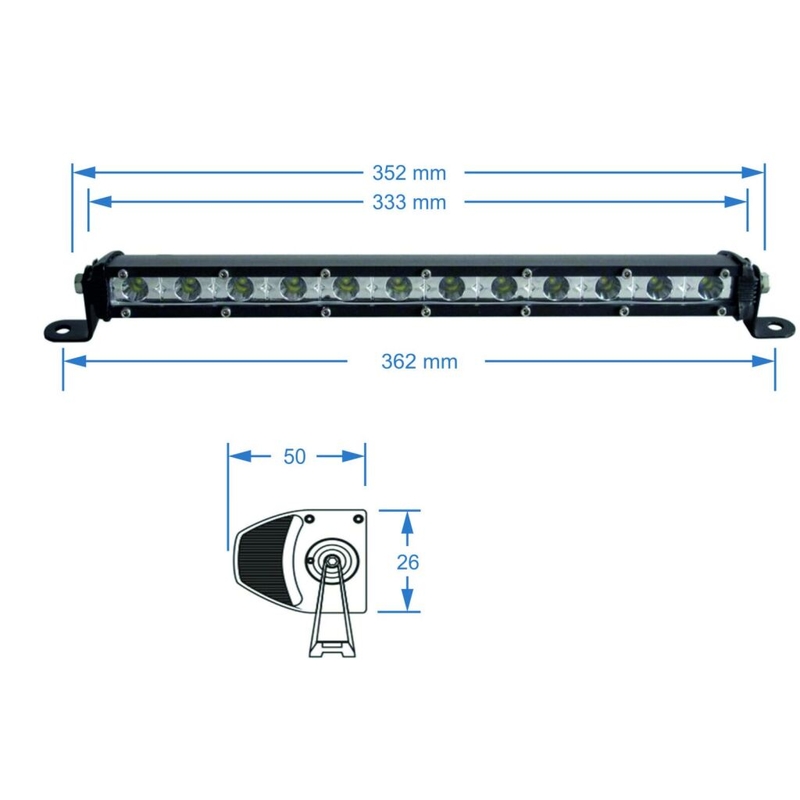 LED svetelná rampa SHARK LED LIGHT BAR 13", 36 W