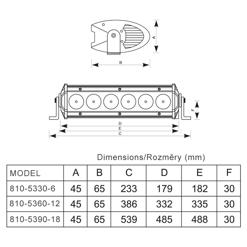LED svetelná rampa SHARK LED LIGHT BAR 13", 60 W