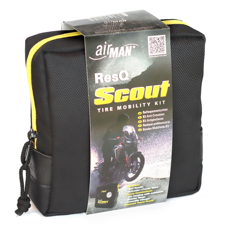Opravná sada pneumatík AirMan ResQ Scout s kompresorom + náplň 100 ml