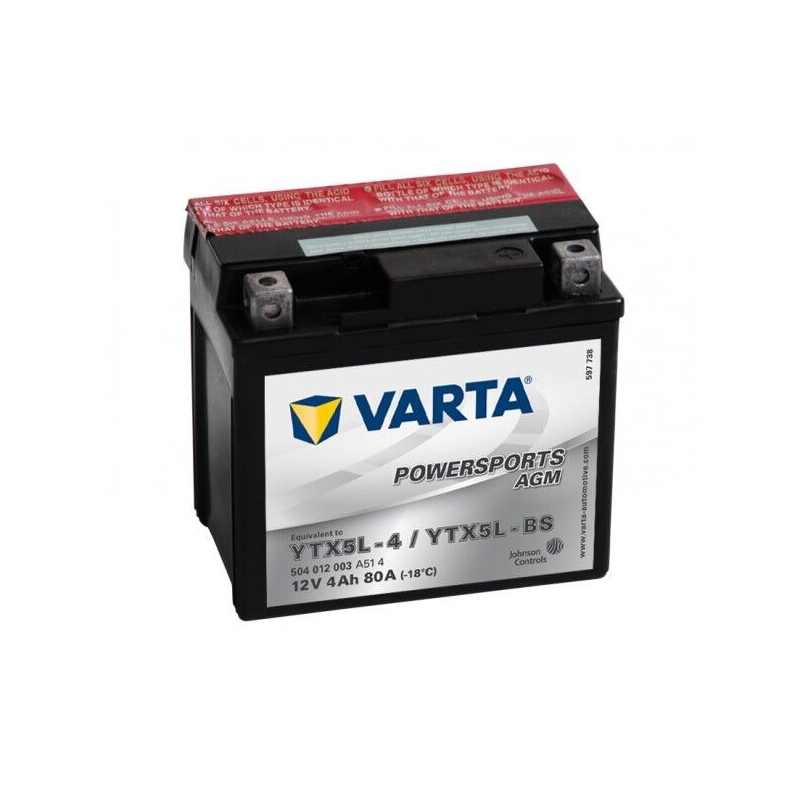 Bezúdržbová batéria VARTA YTX5L-4/YTX5L-BS 12 V /4 Ah