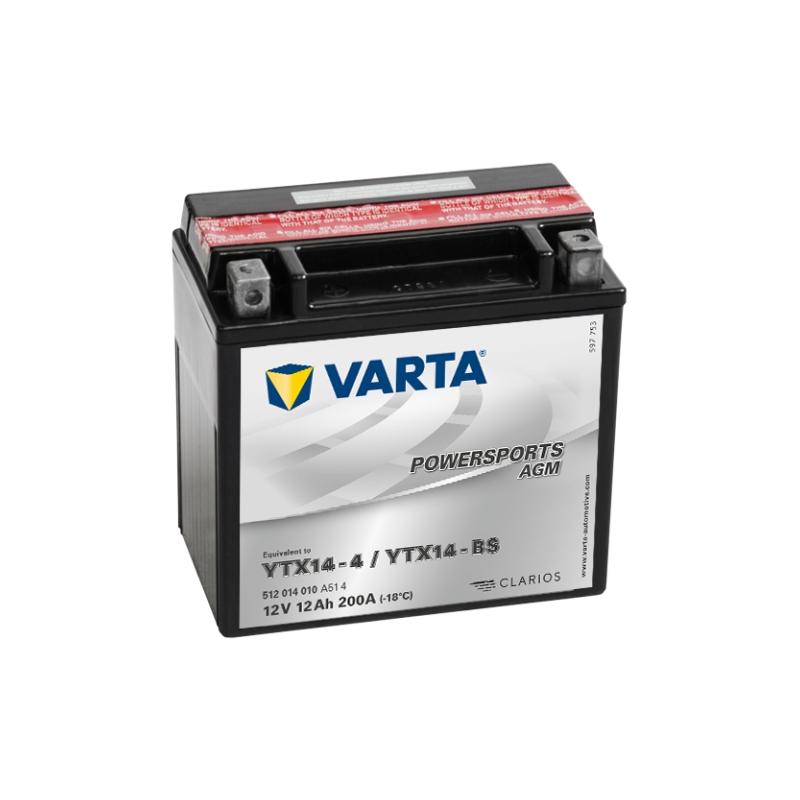 Bezúdržbová batéria VARTA YTX14-4/YTX14-BS 12 V / 12 Ah