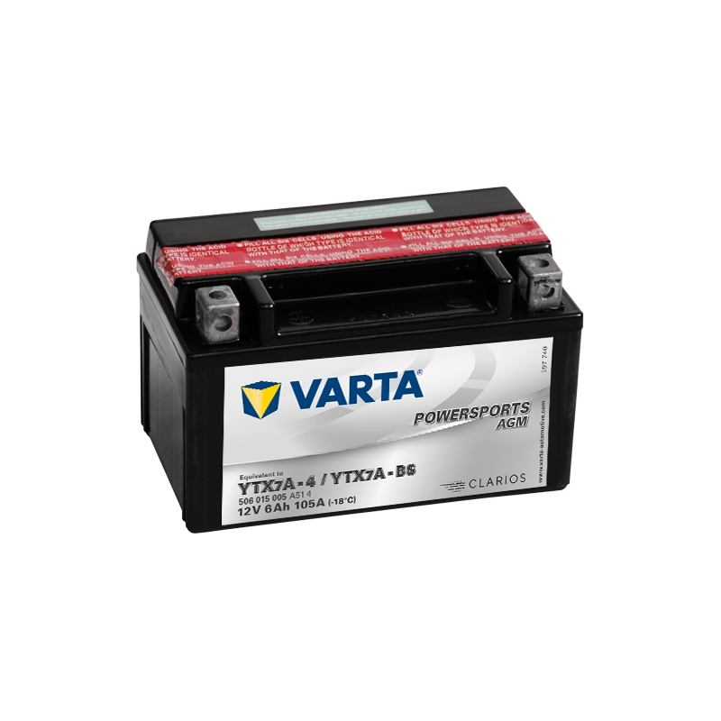 Bezúdržbová batéria VARTA YTX7A-4/YTX7A-BS 12 V / 6 Ah
