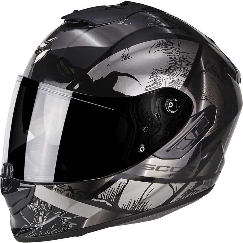 Integrálna prilba na motorku Scorpion Exo-1400 Air Patch čierno-strieborná výpredaj