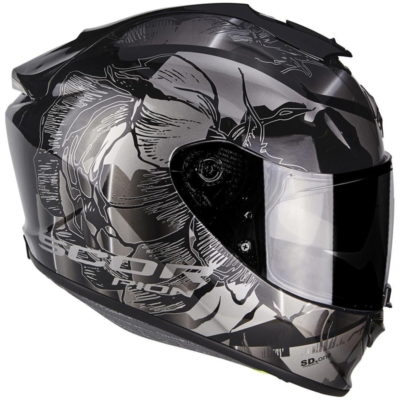Integrálna prilba na motorku Scorpion Exo-1400 Air Patch čierno-strieborná výpredaj