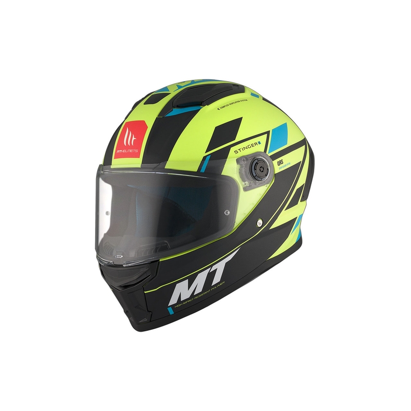 Integrálna prilba na motocykel MT Stinger 2 Solid Zivze fluorescenčno zeleno-čierno-modrá matná