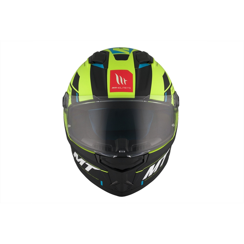 Integrálna prilba na motocykel MT Stinger 2 Solid Zivze fluorescenčno zeleno-čierno-modrá matná