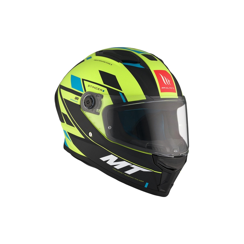 Integrálna prilba na motocykel MT Stinger 2 Solid Zivze fluorescenčno zeleno-čierno-modrá matná