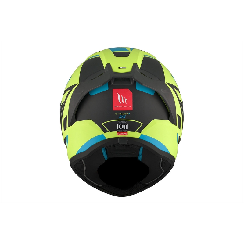 Integrálna prilba na motocykel MT Stinger 2 Solid Zivze fluorescenčno zeleno-čierno-modrá matná