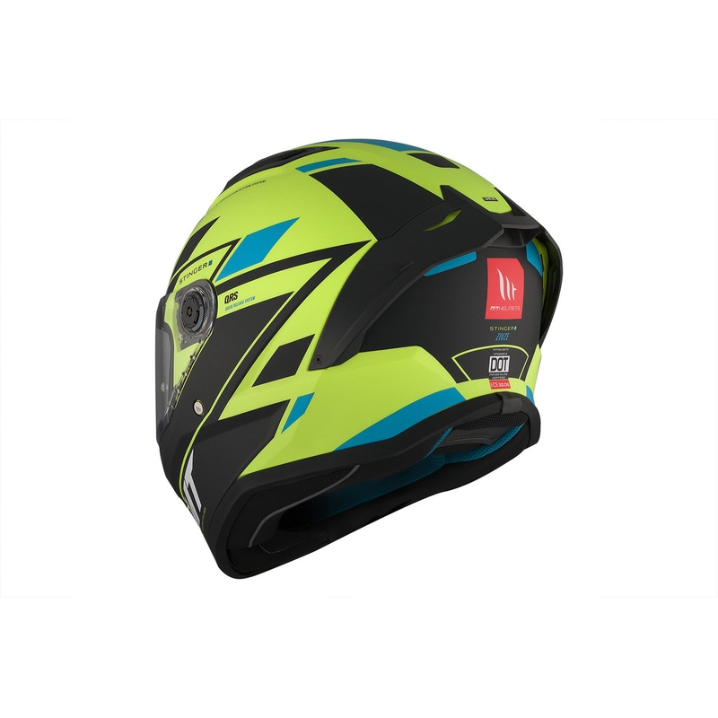 Integrálna prilba na motocykel MT Stinger 2 Solid Zivze fluorescenčno zeleno-čierno-modrá matná