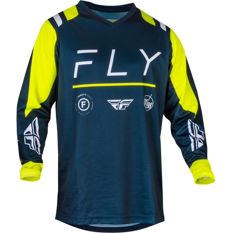 Motokrosový dres FLY Racing F-16 2024 modro-fluorescenčno žlto-biely