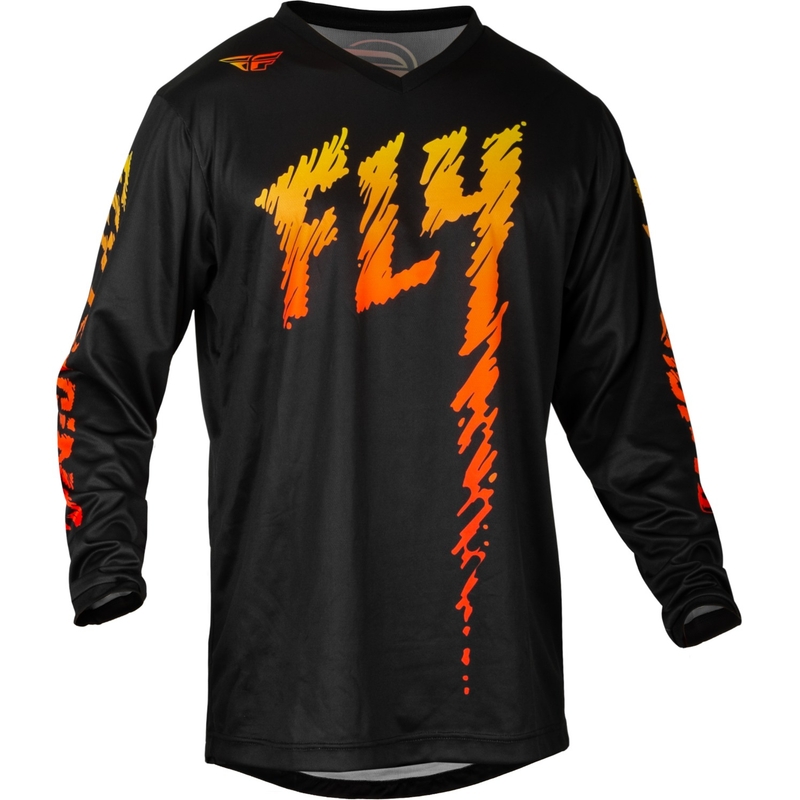 Detský motokrosový dres FLY Racing F-16 2024 čierno-žlto-oranžový