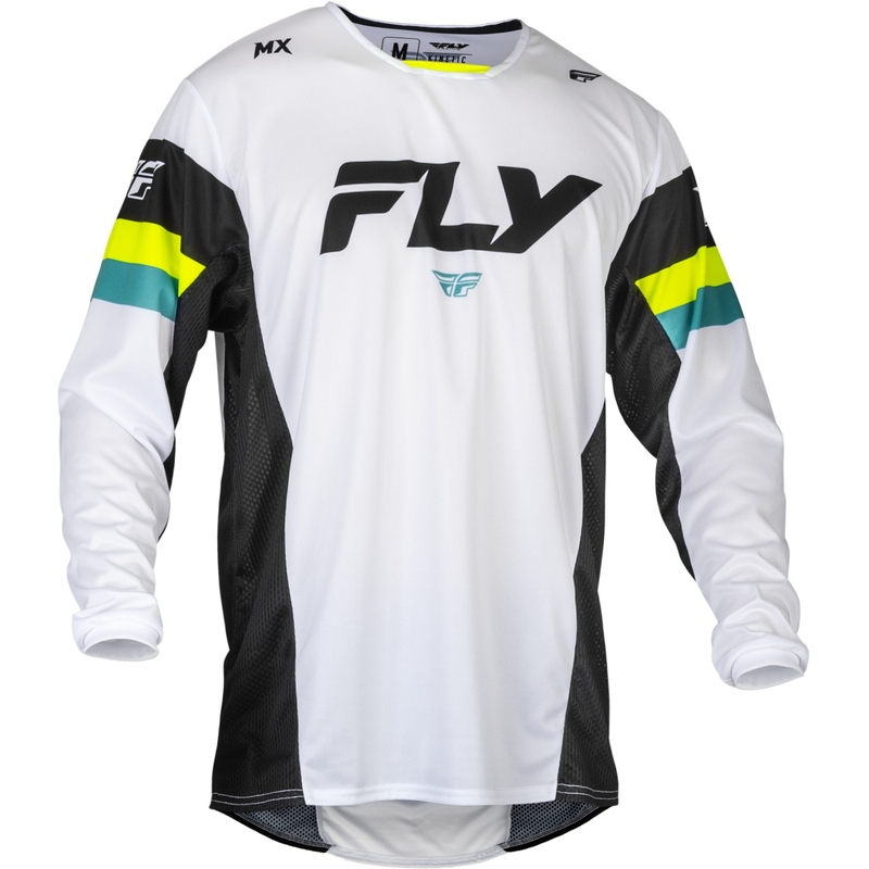 Motokrosový dres FLY Racing Kinetic Prix 2024 bielo-čierno-fluorescenčno žltý