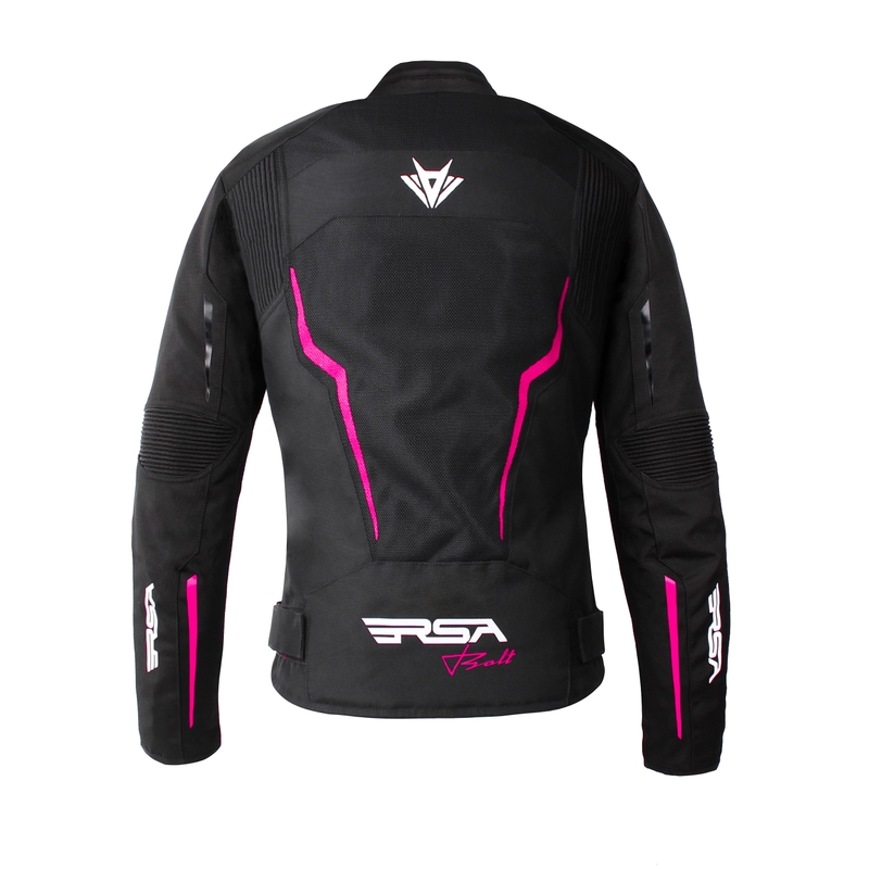 Dámska bunda na motocykel RSA Bolt čierno-bielo-ružová - II. akosť