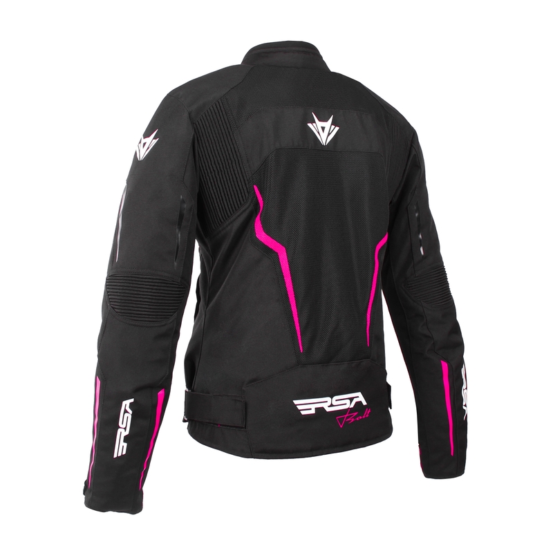 Dámska bunda na motocykel RSA Bolt čierno-bielo-ružová - II. akosť