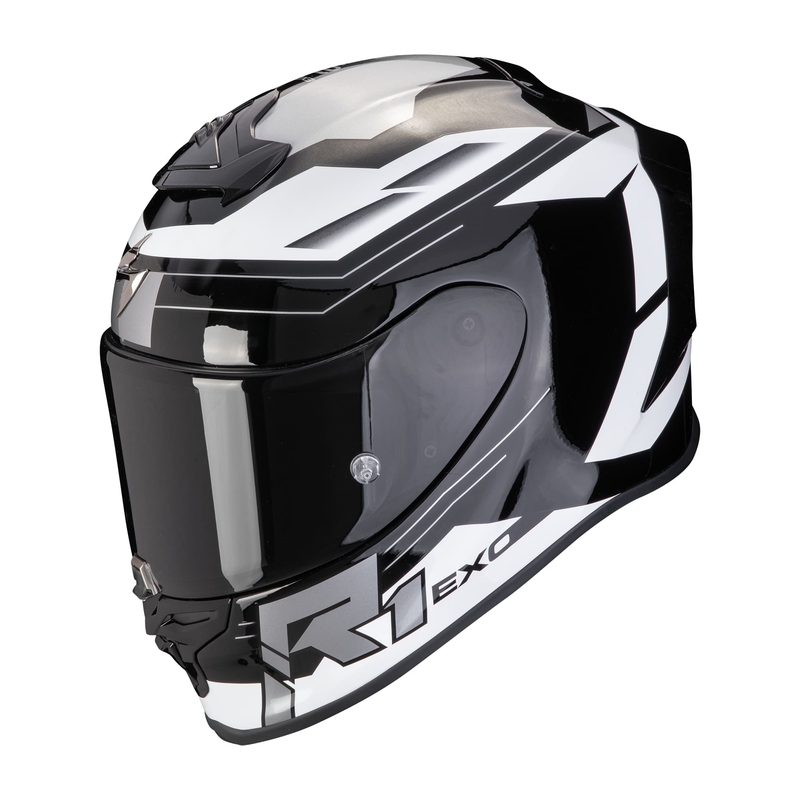 Integrálna prilba Scorpion EXO-R1 EVO AIR BLAZE čierno-biela výpredaj